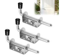 Feirdhoo 3 chiavistelli a molla in acciaio inox 304, chiavistello, bullone a molla con impugnatura in gomma, Ø 10 x 128 mm, serratura a chiavistello, barretta scorrevole per porte a capannone