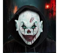 Feirdhoo Maschera da clown per Halloween, horror Killer Clown Mask Scary Creepy Cosplay Costume in lattice maschere per carnevale e feste horror