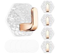 Feirdhoo Porta Asciugamani Senza Forare-XXL, Set di 5 - Adhesive Hooks Trasparenti Extra Forti, Come Ganci Adesivi Bagno e Ganci Premium Impermeabili Autoadesivi per Bagno e Cucina