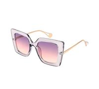 FEISEDY Retrò Occhiali da Sole Quadrati da Donna Oversized, Tempio in Metallo con Intarsio di Perle e Protezione UV400 B2625