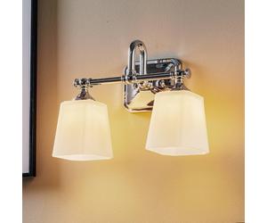 FEISS Applique Concord, cromata, larghezza 36 cm, a 2 luci, IP44 FEISS