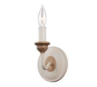 Applique Classica Hartsville Acciaio Gesso Legno Marrone 1 Luce E14 [EEK: A++]
