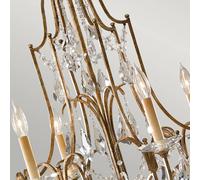 FEISS Lampadario Valentina, 6 luci, bronzo/cristallo FEISS