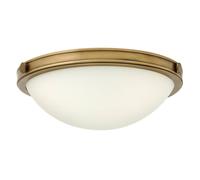 Plafoniera Contemporanea Collier Acciaio Ottone Antico Vetro 2 Luci E27