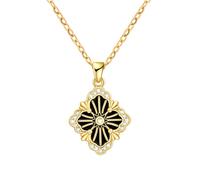 FEITENGU Discreto e tuttavia raffinato, braccialetto, collana, anelli, realizzato in argento sterling S925 e conchiglie, design classico, gioielli alla moda con quattro foglie, Argento sterling