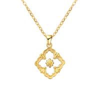 FEITENGU Discreto e tuttavia raffinato, braccialetto, collana, anelli, realizzato in argento sterling S925 e conchiglie, design classico, gioielli alla moda con quattro foglie, Argento sterling