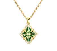 FEITENGU Discreto e tuttavia raffinato, braccialetto, collana, anelli, realizzato in argento sterling S925 e conchiglie, design classico, gioielli alla moda con quattro foglie, Argento sterling