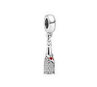Feitery - Charms, ciondoli a tema viaggio, a forma di cuore con animali marini, da donna, Argento sterling