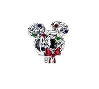 Feitery Ciondolo a forma di omino di pan di zenzero, compatibile con braccialetti Pandora, in oro, a forma di cuore, idea regalo per Natale da donna, Zirconia cubica, Zirconie sintetico
