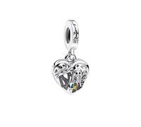 Feitery Ciondolo a forma di teschio Jack-O-Lantern, compatibile con braccialetti Pandora, gioiello a forma di cuore, regalo per donne, 10mm, Zirconia cubica, Zirconie sintetico