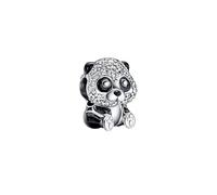 Feitery Ciondolo da donna per bracciali e collane, motivo: piccolo bradipo, abbinabile ad altri charms, Zirconia cubica
