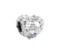 Feitery Mamma Daisy Heart Floreale Charm Margherita Ciondoli Libellule Bracciale Regalo di San Valentino per la Moglie