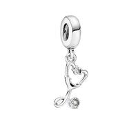 Feitery Stethoskop Herz - Charm per braccialetti e collane Pandora con ciondoli e perline per donna, Zirconia cubica