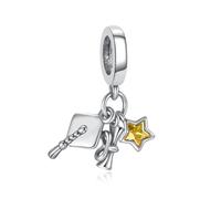 Feitery Tre In Uno - b Charm Ciondoli Libellule Bracciale Regalo di Souvenir Della Laurea