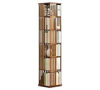 FEITJMMW Scaffale per Libri Girevole A 360°, Libreria per Studenti in bambù A 5/6 Livelli - Libreria Ad Angolo Alta Scaffali da Terra Scaffale per Armadietti Scaffale per Libri Espositore per Libri