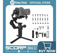 FeiyuTech SCORP Mini 2 Gimbal portatile Smartphone con fotocamera mirrorless e action camera a 3 assi con tracker AI Riempimento magnetico, carico utile da 1,2 kg Mini 2 Black White
