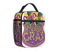feiyuzhang 2023 Mardi Gras, borsa per il pranzo da donna, isolata, maschere commedie e tragedie, per uomini e adulti, piccola borsa per il pranzo per ufficio, lavoro, riutilizzabile, portatile, viola