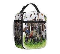 feiyuzhang Borsa termica per il pranzo a tema zoo, per donne e uomini, con immagine di uno zoo selvatico, riutilizzabile, morbida e a prova di perdite, per adulti, ufficio, pranzo, adatta per viaggi