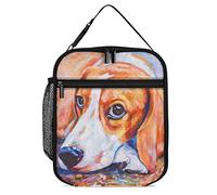 feiyuzhang Borsa termica per il pranzo con cane Beagle sdraiato a terra, piccola borsa termica riutilizzabile per il pranzo da lavoro per uomini donne ufficio