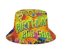 feiyuzhang Cappello a secchiello retrò anni '80 e '90 moda unisex ripiegabile da viaggio cappelli da sole per adolescenti donne uomini novità all'aperto cappelli, Compleanno 80s 90s 5, Taglia unica