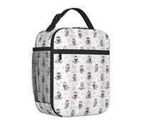 feiyuzhang RPortable - Borsa termica per il pranzo per donne/uomini, stile cartone animato con gufi sui rami misteriosi boschi, isolata, riutilizzabile, per ufficio, lavoro, scuola, picnic, spiaggia