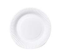 Feizikaw 50 piatti di carta usa e getta da 15,2 cm, colore bianco, per feste di compleanno, per bambini, piatti piani decorativi (bianco, taglia unica)