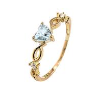 Feizikaw Anelli Donna In Argento La Corazón Dedo Piedra Sortija Mujer Con Circonio Romántico Anillo De A Joyería Moda Forma Con Cumpleaños De Novia Rings (Blue, 6)