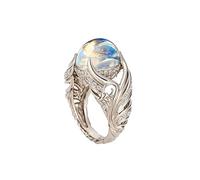 Feizikaw Anello Da Sera Nuovo anello di ansia regolabile con in. unisex con perline rotante Gioielli creativi (Gold, 9)