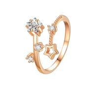 Feizikaw Anello Donna Anello squisito elegante, significativo, gioiello sofisticato versatile per tutti i giorni, perfetto da regalare. (Rose Gold, 1. 7cm)