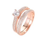Feizikaw Anello Elegante Anelli da coppia con diamanti per gioielli moda donna Accessori popolari (Rose Gold, 6)