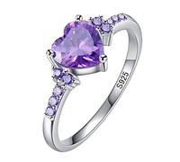 Feizikaw Anello Luccicante Anello con strass a forma di con cuore di diamanti strass elegante donna Anelli zirconi diamanti pieni per le donne Taglia 6 10