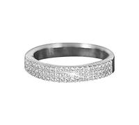 Feizikaw Anello Regalo Anello di diamanti a tre linee di strass elegante Anelli gioielli in argento Anelli zirconi diamanti pieni per le donne Taglia 5 11 (Silver, 6)