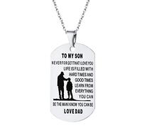 Feizikaw Catenina Uomo MIO FIGLIO DAD MAMMA Collana con lettera creativa personalizzata Collana con ciondolo semplice ciondolo (A, One Size)