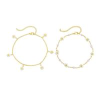 Feizikaw Cavigliera Donna Cavigliera in oro con da spiaggia Set da 2 pezzi Accessori per gioielli cavigliera di lusso leggeri per tutti i giorni per il presente (Gold, 21-26cm)