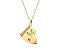 Feizikaw Collana Argento 37Collane Collana con libro di fiabe per nipote e figlia Collane da nonna e mamma Gioielli in acciaio inossidabile per le sue coppie Adatto(A, 2. 3 * 2. 4)
