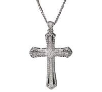 Feizikaw Collana con ciondolo Collana con ciondolo a punk cristiana da donna (compresa la catena) (White, One Size)