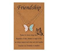 Feizikaw Collana Donna Collana di amicizia 2 amico Necklace Regali per Girls Donne Amici Distance Birthday Regali (D, One Size)