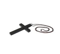 Feizikaw Collana Uomo Accessori per costumi da prete di Halloween Collana con crocifisso Costume prop (Black, One Size)
