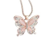 Feizikaw Collezione pendentif Collana a catena con ciondolo a forma di rosa da donna Collane e pendenti con maglione caldo opale da donna (As shown, One Size)