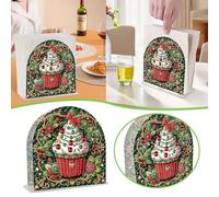 Feizikaw Organizzatore spazioso Porta fazzoletti a forma di torta a tema natalizio, decorazione festiva per la casa, che aggiunge un tocco di gioia festiva alla tua casa (Green, 14.5x14.5x6cm)