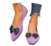 Feizikaw Sandali da donna Scarpe basse casual senza tempo con fiocco: comode da indossare tutti i giorni, facili infilare, versatili per il lavoro e il fine settimana (Purple, 39)