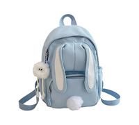 Feizikaw Zaino Piccolo Zaino leggero per ragazze con grazioso design a forma di orecchie da coniglio, ideale per la scuola media e avventure all'aria aperta. (Blue, One Size)