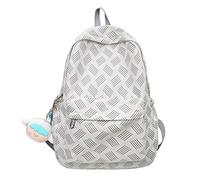 Feizikaw Zaino Viaggio La scuola inizia la stagione Moda Donna Ragazze Studente Borsa da scuola con cerniera Borsa da viaggio in nylon alta capacità (Grey, One Size)