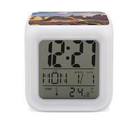 FekiLoot Arches National Park Sveglia con 7 colori che cambiano la luce notturna sveglia digitale Sveglia digitale Schermo di visualizzazione a LED Sleep Trainer Room Decor Orologi Piccolo comodino
