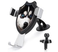 FekiLoot Blue Eyed Husky supporto per telefono, supporto magnetico per telefono, supporto per telefono aggiornato, supporto universale per auto per GPS e tutti gli smartphone.