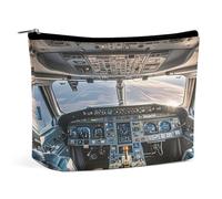 FekiLoot Borsa per il trucco della cabina di pilotaggio dell'aeroplano Borsa cosmetica di grande capacità per le donne Organizzatore di trucco da viaggio Sacchetto cosmetico portatile Borse da