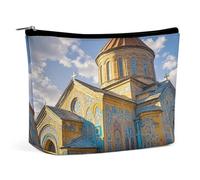 FekiLoot Borsa per il trucco della chiesa armena Borsa cosmetica di grande capacità per le donne Organizzatore di trucco da viaggio Sacchetto cosmetico portatile Borse da toilette impermeabili Borse