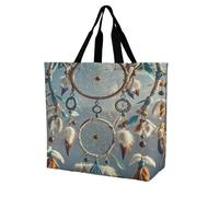 FekiLoot Borsa per la spesa con acchiappasogni nativo americano, resistente, extra large, borsa per la spesa, borsa per la spesa da spiaggia, multiuso, pieghevole, riutilizzabile, per lavoro e viaggi