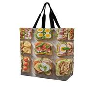 FekiLoot Borsa per la spesa con Enciclopedia Sandwich Encyclopedia Heavy Duty Extra Large Borsa per la spesa Beach Tote Shopping Bag Multi Purpose Tote Pieghevole Riutilizzabile Borse per la spesa per