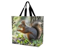FekiLoot Borsa per la spesa con scoiattolo nel bosco, resistente, extra large, borsa per la spesa, borsa per la spesa da spiaggia, multiuso, pieghevole, riutilizzabile, per lavoro e viaggi